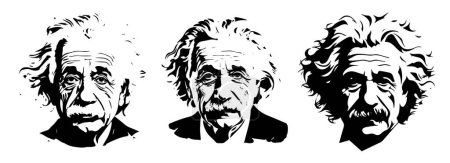 Ilustración de Albert Einstein, físico teórico, vector blanco y negro, silueta formas ilustración - Imagen libre de derechos