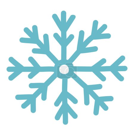 Ilustración de Hermoso copo de nieve dibujado a mano, elemento de diseño de invierno, ilustración vectorial plana - Imagen libre de derechos