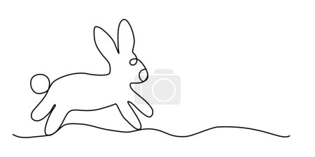 Illustration for Hand drawn cute bunny or rabbit, vector outline for colouring book, line art vector illustration - Royalty Free Image