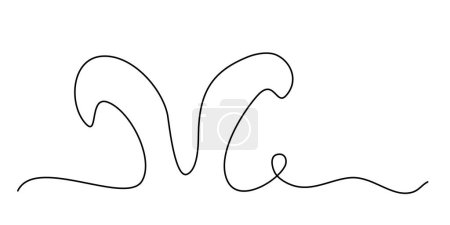 Illustration for Hand-drawn cute bunny or rabbit ears, vector outline for colouring book, line art vector illustration - Royalty Free Image