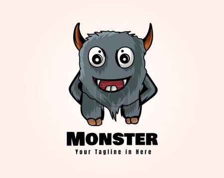 Illustration for Cartoon monster drawing art design template - Royalty Free Image