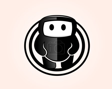 Illustration for Simple modern cartoon robot icon logo design template - Royalty Free Image
