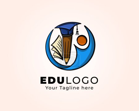 Ilustración de Círculo educación éxito humano libro logotipo diseño plantilla ilustración - Imagen libre de derechos