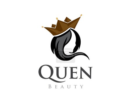 Ilustración de Círculo Q inicial Reina cara mujeres tratamiento cuidado belleza logotipo plantilla ilustración inspiración - Imagen libre de derechos