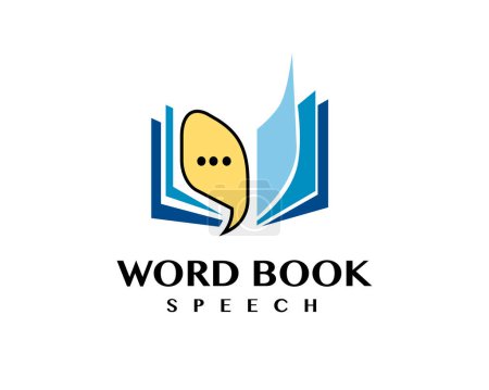 Illustration for Word book chat information logo symbol template illustration inspiration - Royalty Free Image