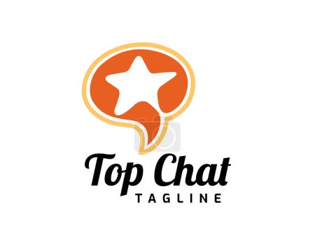 Illustration for Abstract Top best rate good star chat bubble talk logo template illustration - Royalty Free Image