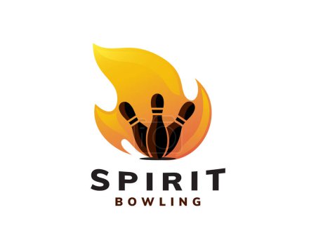 Téléchargez les illustrations : Abstrait feu esprit puissance bowling logo modèle illustration inspiration - en licence libre de droit