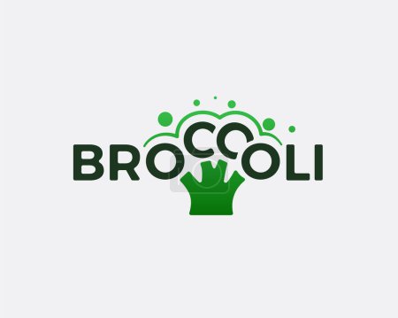 Illustration for Broccoli lettering creative logo template illustration inspiration - Royalty Free Image