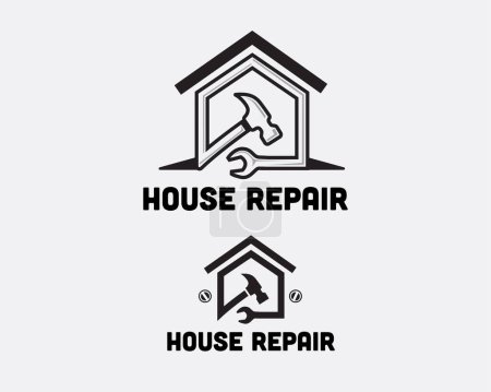Illustration for Home house repair service construction logo template illustration - Royalty Free Image