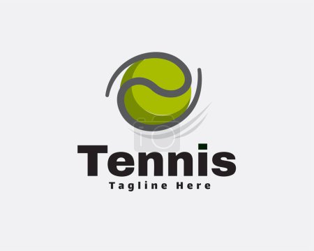 Téléchargez les photos : Cercle balle tennis twist champion logo modèle illustration inspiration - en image libre de droit