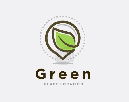 Illustration for Pin location leaf nature eco green logo icon symbol illustration - Royalty Free Image