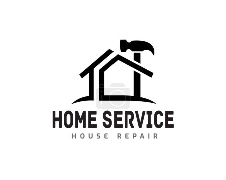 Illustration for Abstract house home line art service repair logo template illustration - Royalty Free Image
