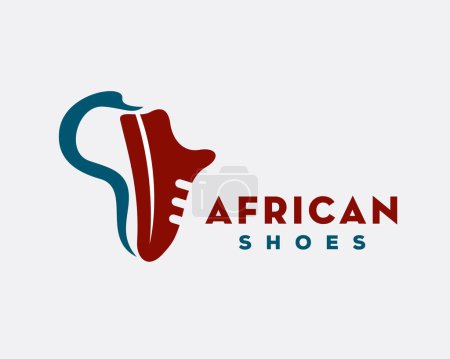 Téléchargez les illustrations : Modèle de logo de carte africaine de style chaussures illustration - en licence libre de droit