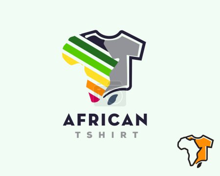 Téléchargez les illustrations : T-shirt africain carte impression régional modèle de logo illustration - en licence libre de droit