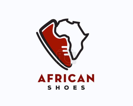 Téléchargez les illustrations : Chaussures africaines carte région style logo symbole modèle illustration - en licence libre de droit