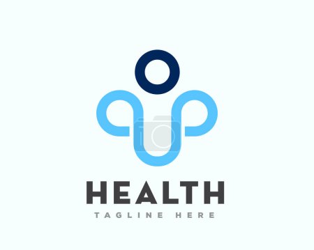 Illustration for Line style cross human health medical cross logo icon symbol design template illustration - Royalty Free Image