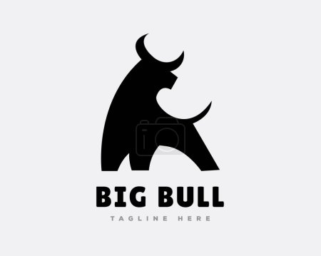 Ilustración de Abstracto negro silueta pie toro logotipo icono símbolo plantilla ilustración - Imagen libre de derechos