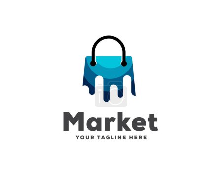 Illustration for Market data statistic chart shop logo symbol template illustration - Royalty Free Image