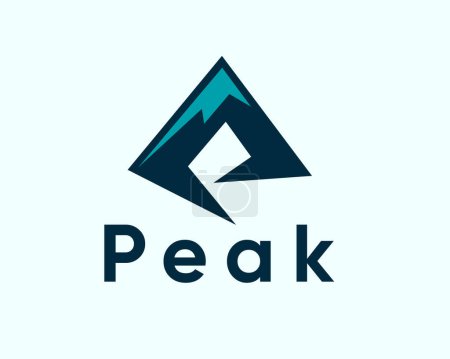 Illustration for Abstract P peak initial logo icon symbol template illustration - Royalty Free Image