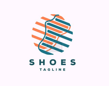 Illustration for Circle overlapping forming shoes logo icon symbol design template illustration - Royalty Free Image