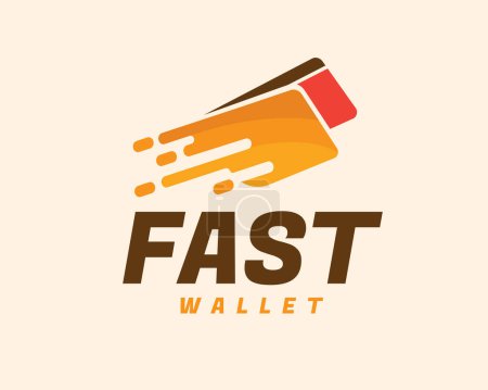 Téléchargez les photos : Carte de crédit déplacer transfert rapide portefeuille logo icône symbole illustration - en image libre de droit