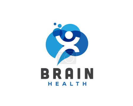 Téléchargez les illustrations : Cerveau humain saut santé innovation illustration logo icône symbole modèle illustration inspiration - en licence libre de droit