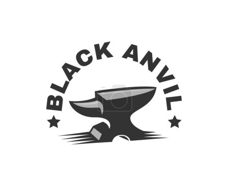 Illustration for Vintage anvil monochrome drawn art blacksmith tools Vector illustration logo symbol template inspiration - Royalty Free Image