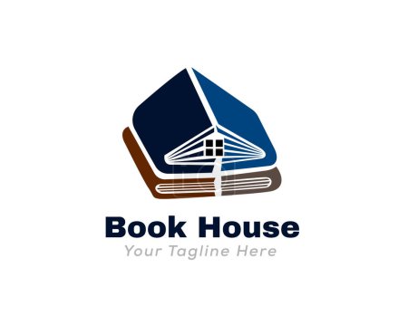 Ilustración de Casa de libro tienda de casa biblioteca logotipo icono símbolo diseño plantilla ilustración inspiración - Imagen libre de derechos