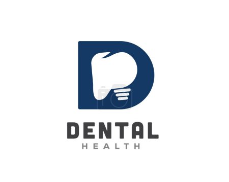 Illustration for D initial dentist dental logo icon symbol design template illustration inspiration - Royalty Free Image
