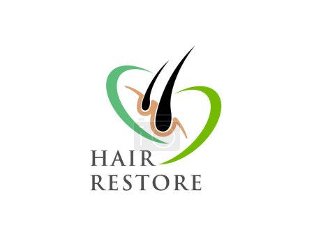 Illustration for Hair care restoration logo icon symbol design template skin health illustration design concept - Royalty Free Image
