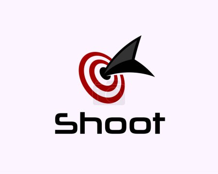 Ilustración de Flecha icono de marketing disparar en la plantilla de diseño de símbolo de logotipo de destino inspiración ilustración. Objetivo con símbolo de flecha - Imagen libre de derechos