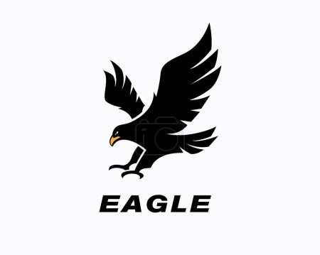Téléchargez les photos : Abstrait faucon aigle vol chasseur attraper logo symbole conception modèle illustration inspiration - en image libre de droit