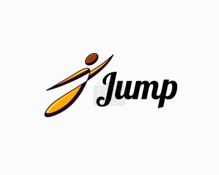 Illustration for Abstract human jump health initial letter J logo symbol design template illustration inspiration - Royalty Free Image