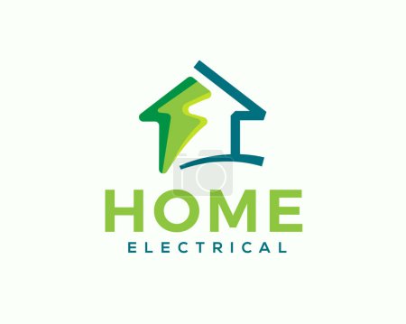 Illustration for Simple abstract house home electrical installation logo symbol design template illustration inspiration - Royalty Free Image