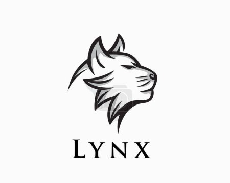 Téléchargez les illustrations : Lynx tête dessinée art logo symbole conception modèle illustration - en licence libre de droit