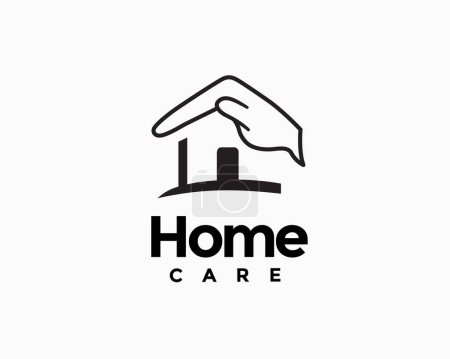 Illustration for Hand art home care logo symbol design template illustration inspiration - Royalty Free Image