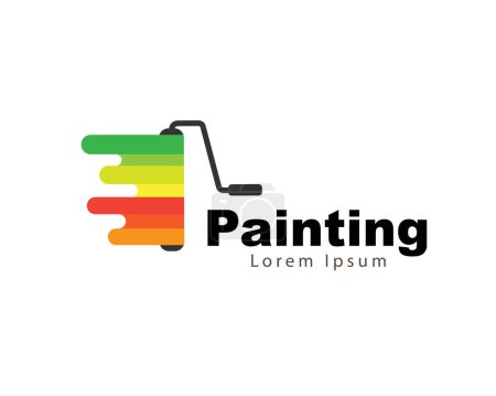 Illustration for Rolling color paint art decor service logo design template illustration inspiration - Royalty Free Image