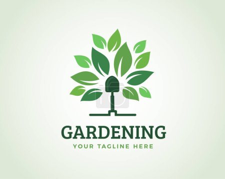 Illustration for Garden tree leaf tool logo design template illustration inspiration - Royalty Free Image