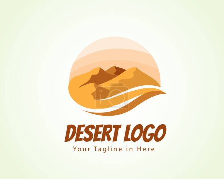 Téléchargez les photos : Cercle montagnes désert logo symbole conception modèle illustration - en image libre de droit