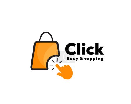 Illustration for Simple easy click deal shop buy icon symbol logo design template illustration inspiration - Royalty Free Image
