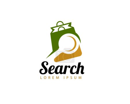 Illustration for Searching shop icon symbol logo design template illustration inspiration - Royalty Free Image