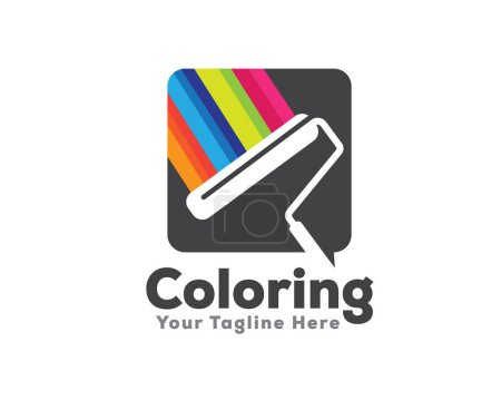 Illustration for Roller paint color icon symbol logo design template illustration inspiration - Royalty Free Image