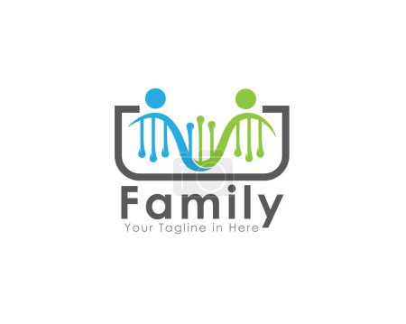 Ilustración de Familia genética colaboración logo icono símbolo diseño plantilla ilustración inspiración - Imagen libre de derechos