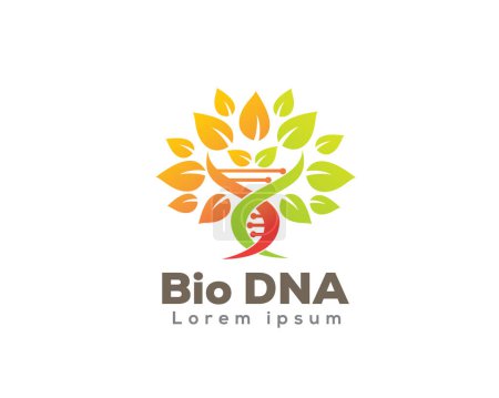 Téléchargez les illustrations : Bio gen nature plante logo icône symbole conception modèle illustration inspiration - en licence libre de droit