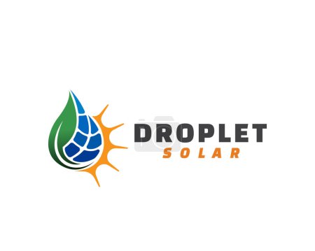 Téléchargez les photos : Vert gouttelette panneau solaire logo icône symbole conception modèle illustration inspiration - en image libre de droit