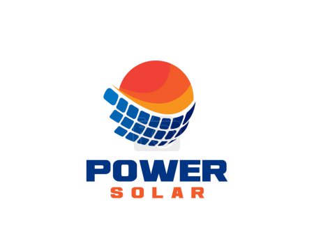 Illustration for Circle surya panel power solar solution logo icon symbol design template illustration inspiration - Royalty Free Image