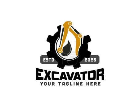 Illustration for Excavator machine automotive contractor Logo design vector template illustration inspiration - Royalty Free Image