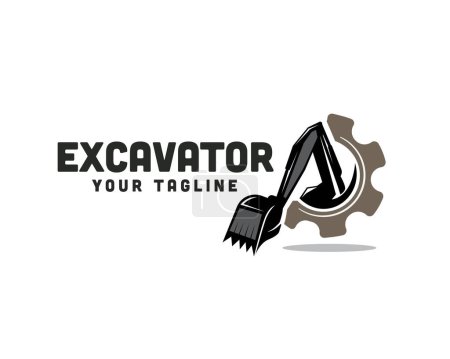 Ilustración de Máquina excavadora contratista automotriz Logotipo diseño vector plantilla ilustración inspiración - Imagen libre de derechos