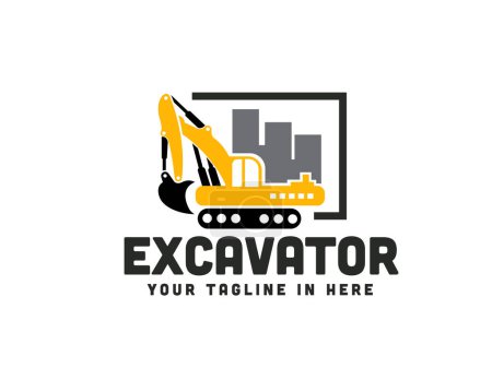 Ilustración de Constructor de la ciudad excavadora contratista Logotipo diseño vector plantilla ilustración inspiración - Imagen libre de derechos
