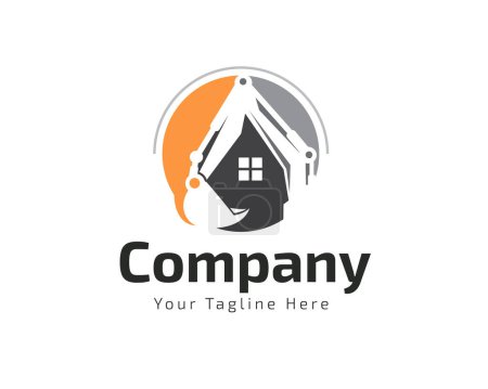 Téléchargez les photos : Maison immobilier excavatrice entrepreneur Logo conception vectoriel modèle illustration inspiration - en image libre de droit
